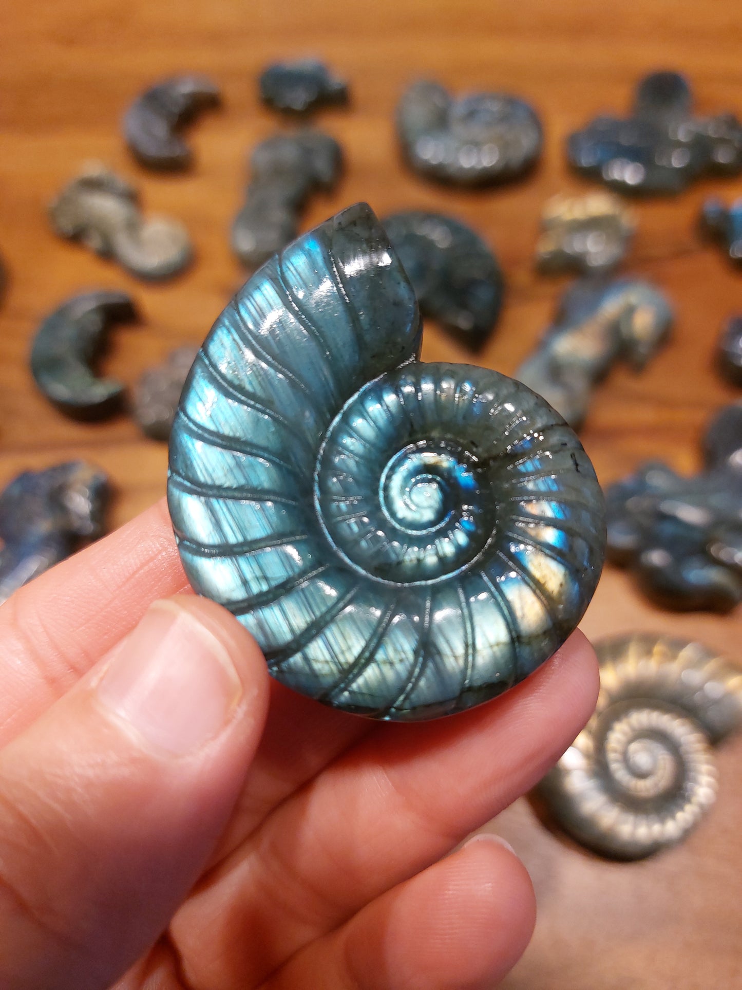 Labradorit ocean theme carving