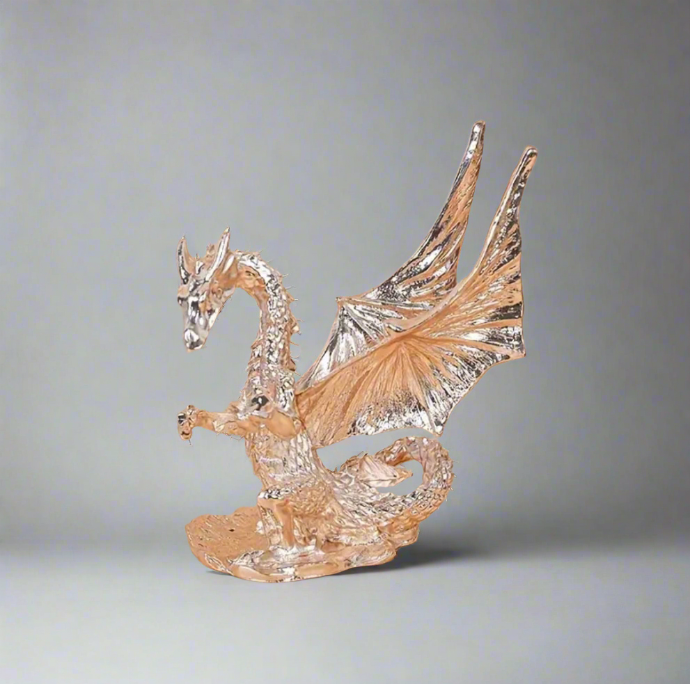 Drachen Kristall Kugel Ständer Silber Gold aus Metall