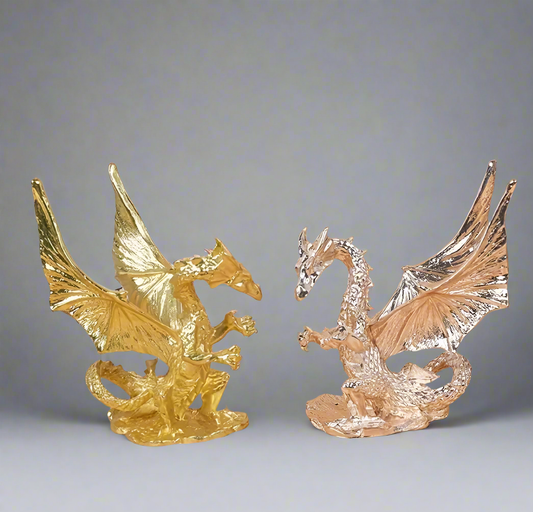 Drachen Kristall Kugel Ständer Silber Gold aus Metall
