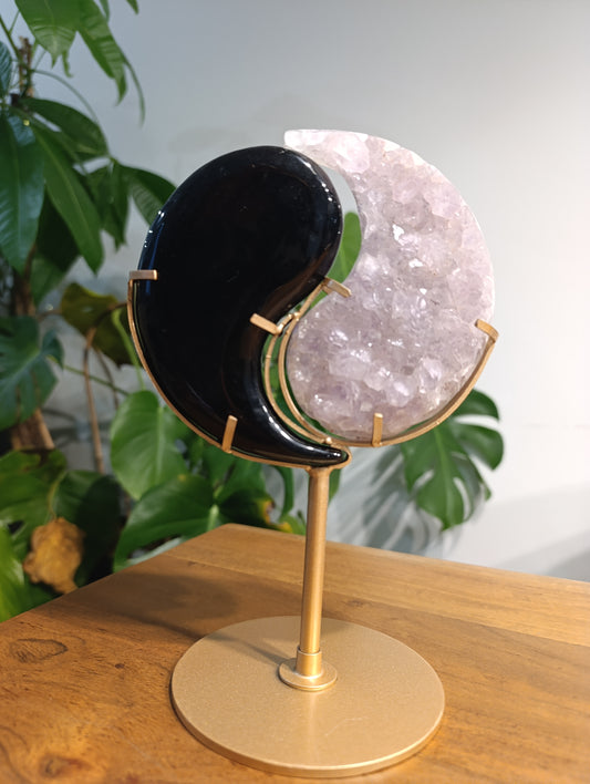 Yin Yang Obsidian & Amethyst YY93