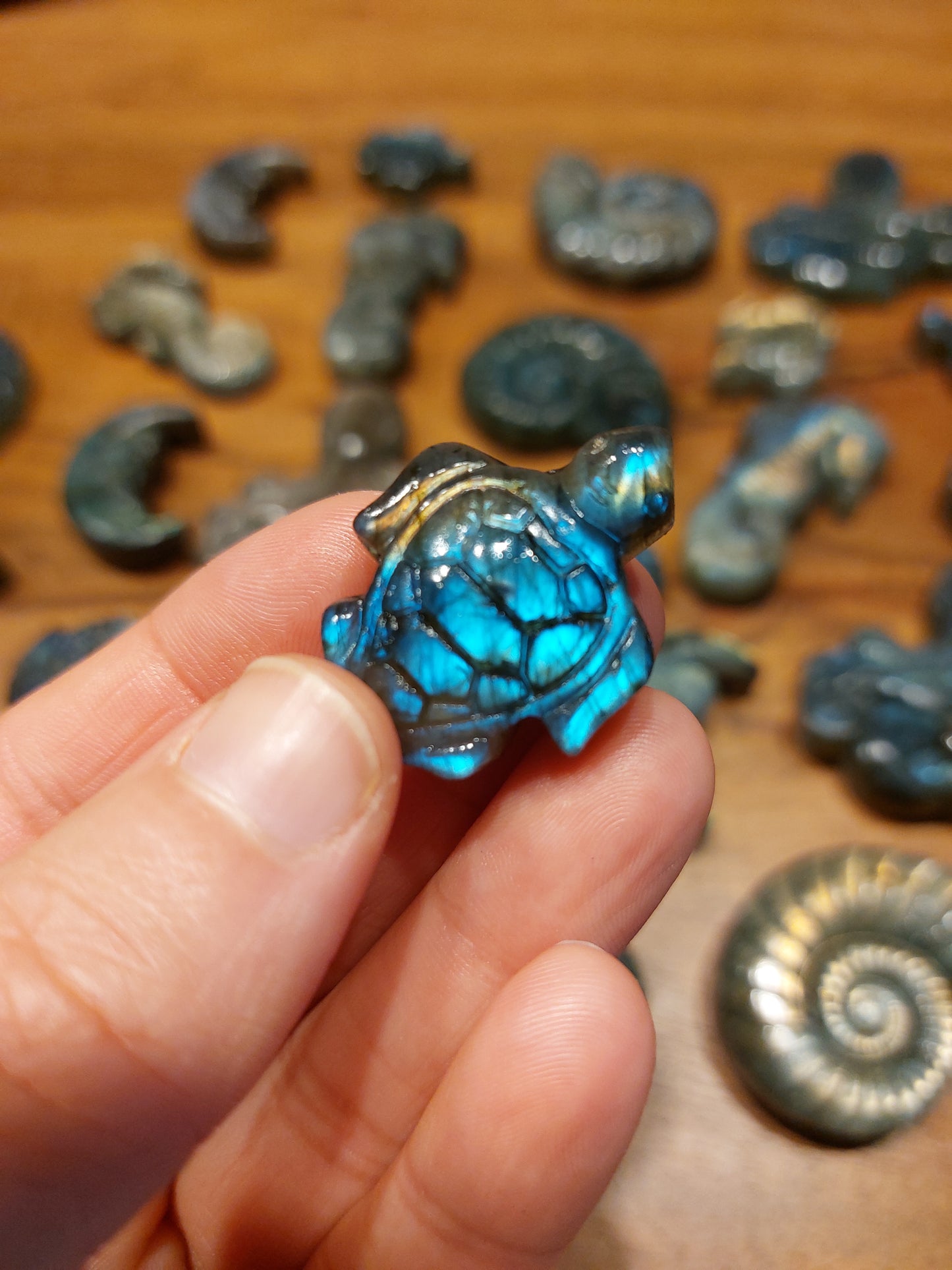 Labradorit ocean theme carving