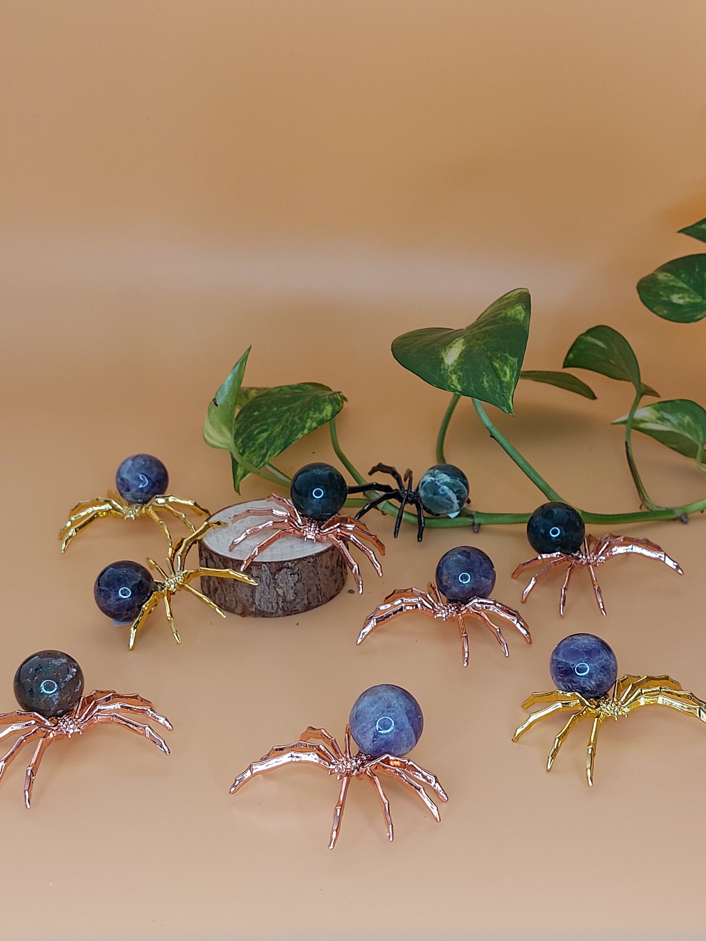 Moosachat Amethyst Spinne