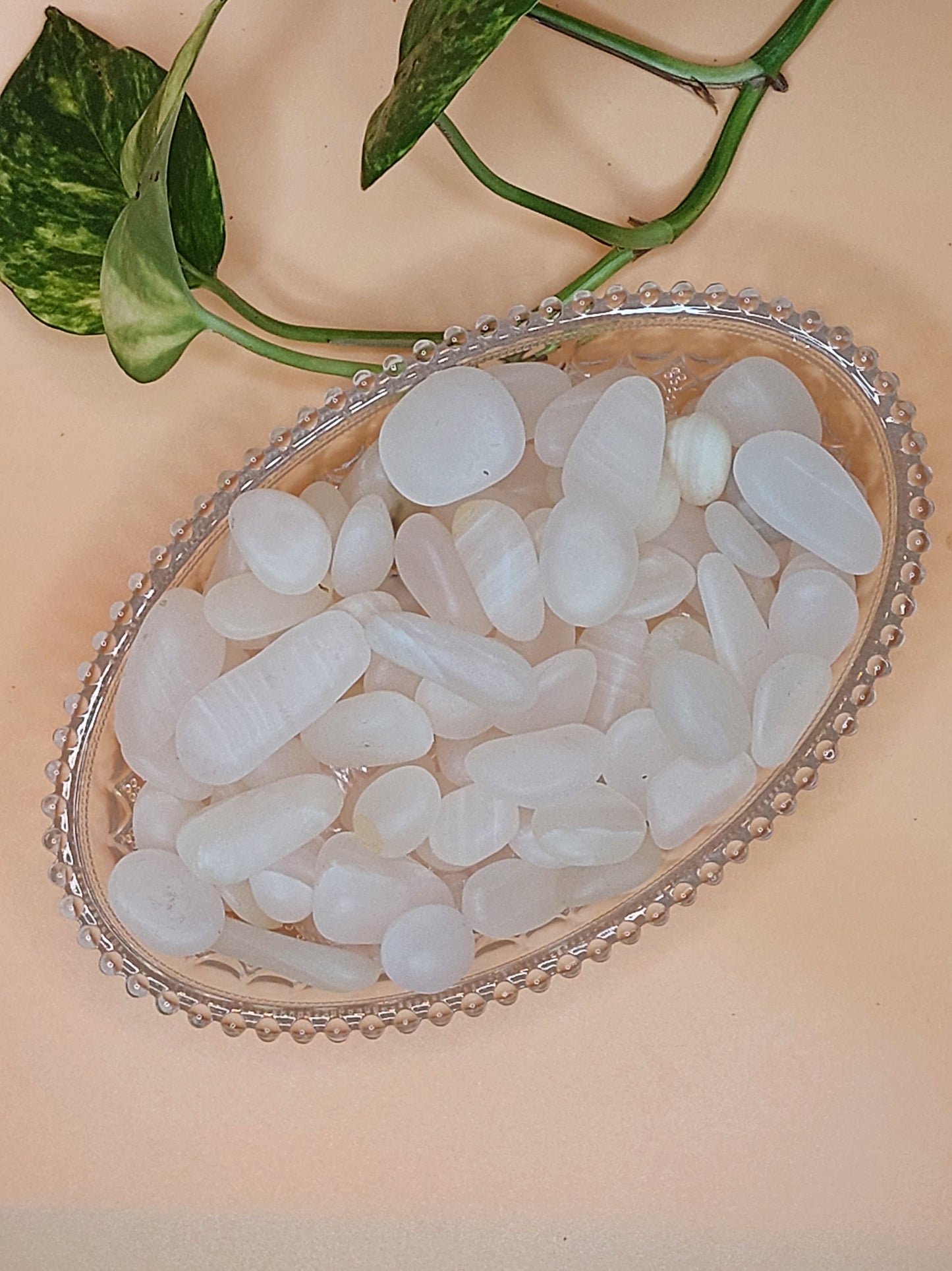 Jade, Kirschblüten Achat, Lepidolith | Kristall Chips M