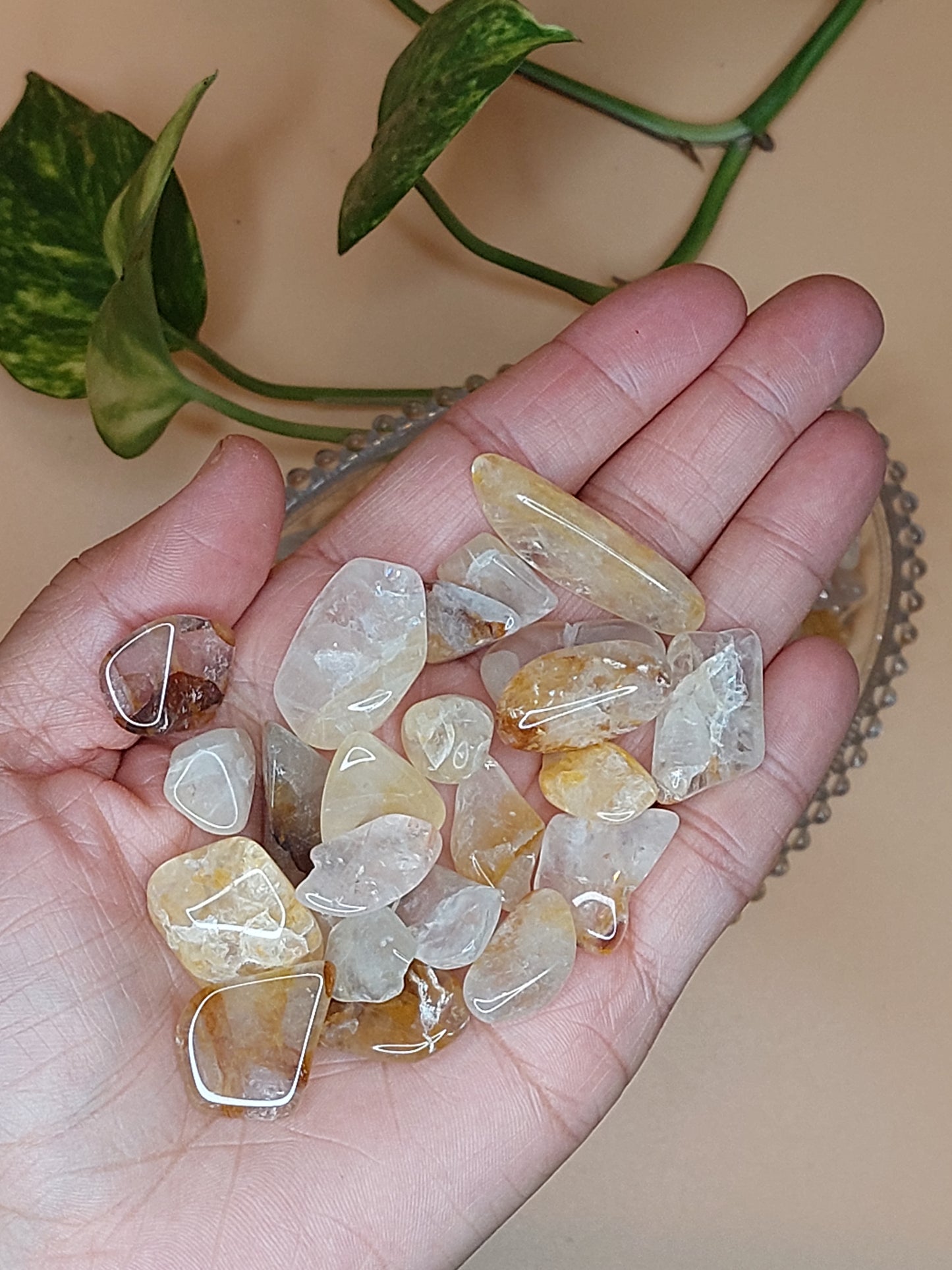 Feuerquarz, Golden Healer, Rosenquarz | Kristall Chips M