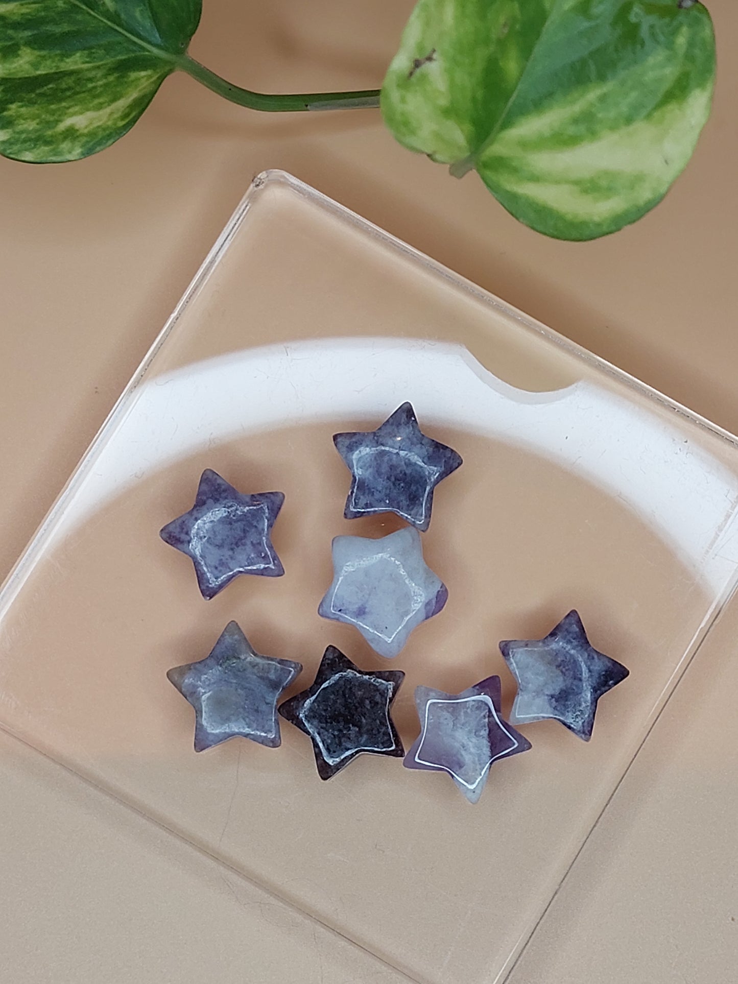 Tigerauge, Flourit, Amethyst Stern | Carving mini