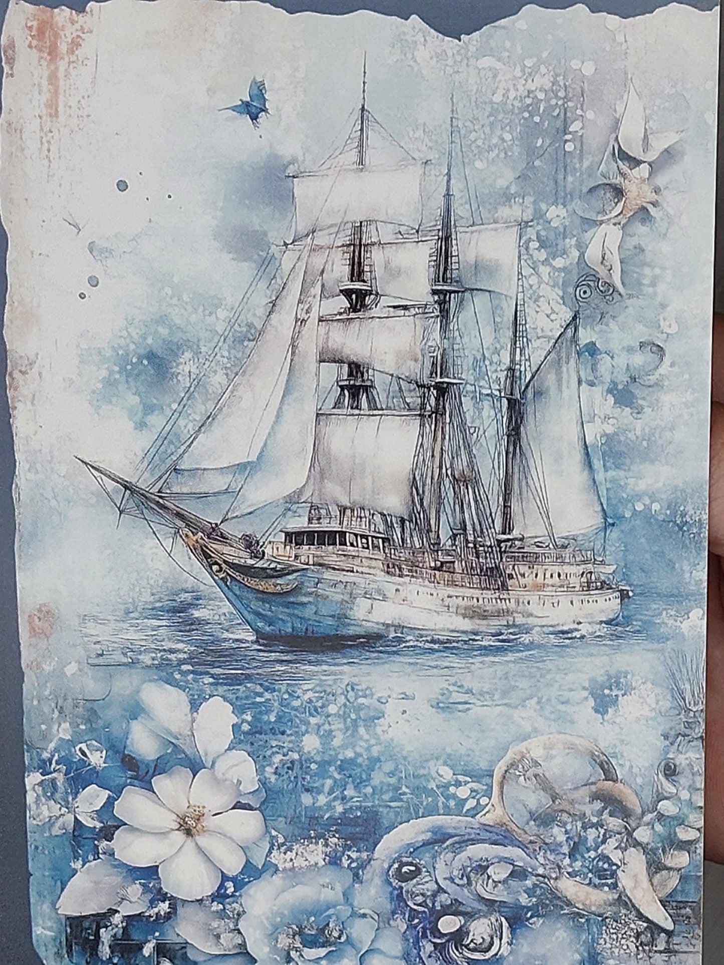 Vintage Ozean Postkarte