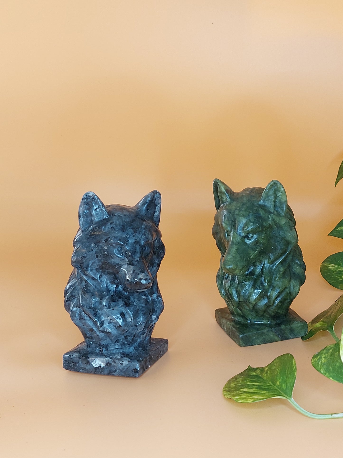 Jade Yooperlit Wolf Kopf