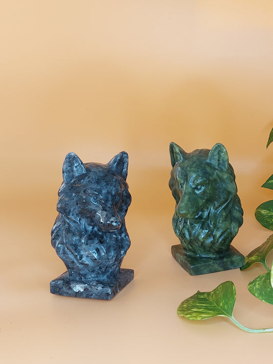 Jade Yooperlit Wolf Kopf