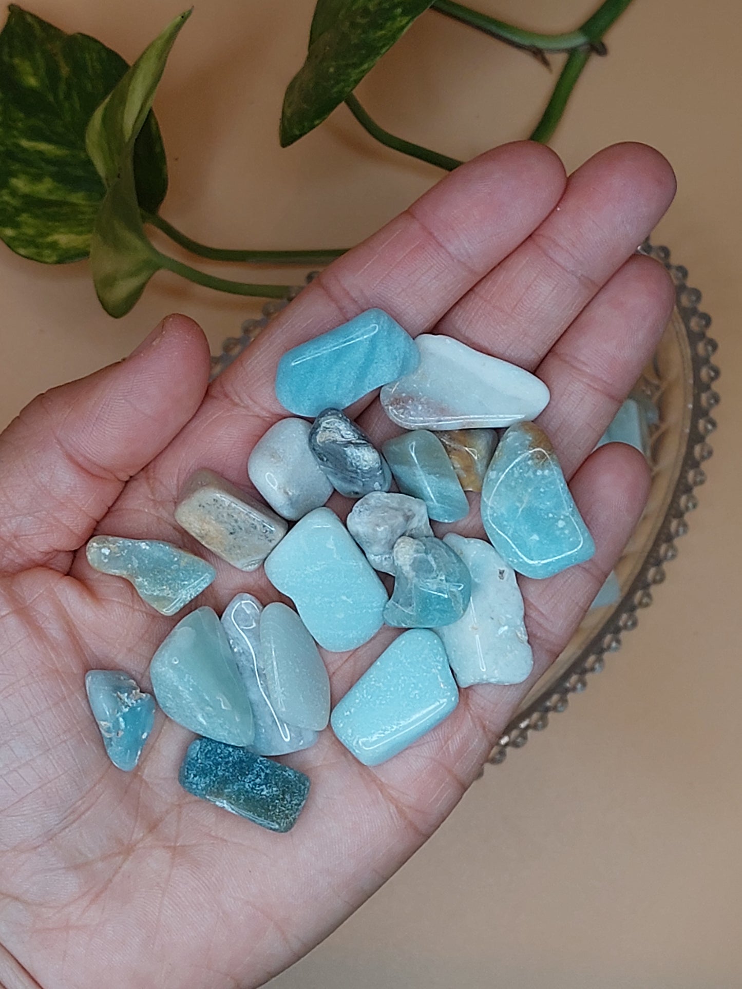 Amazonit, Amethyst, Ozean Jaspis| Kristall Chips M