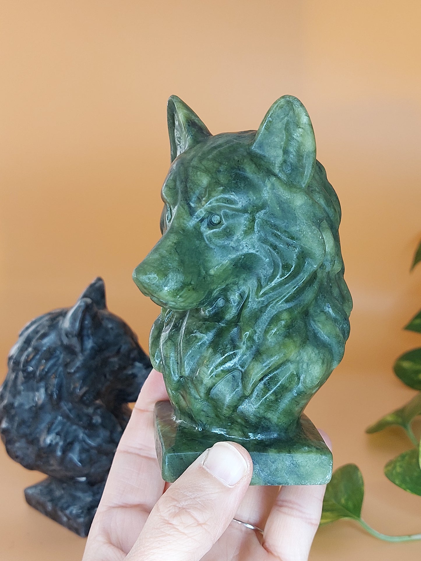Jade Yooperlit Wolf Kopf