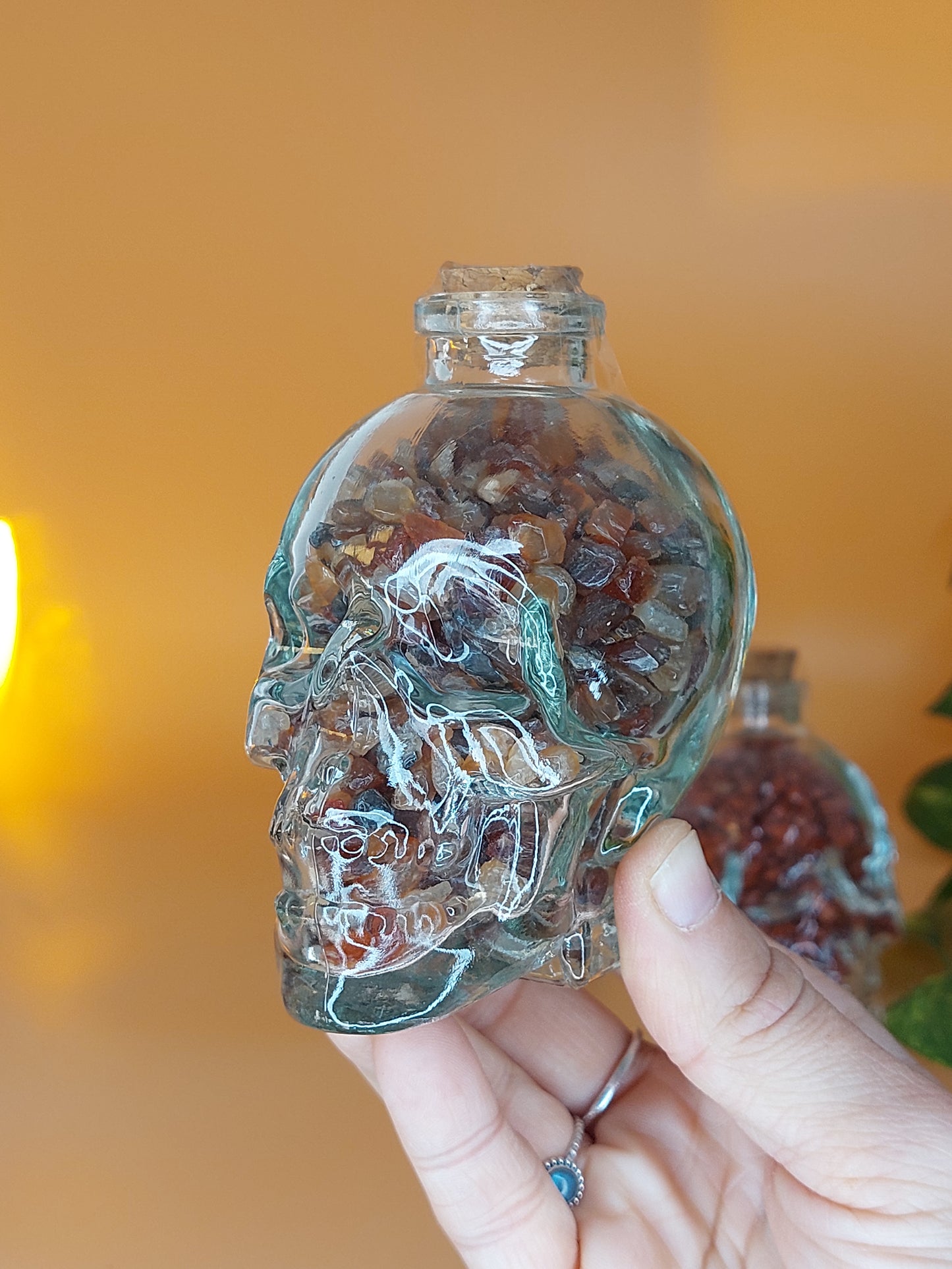 Glas Flasche Schädel