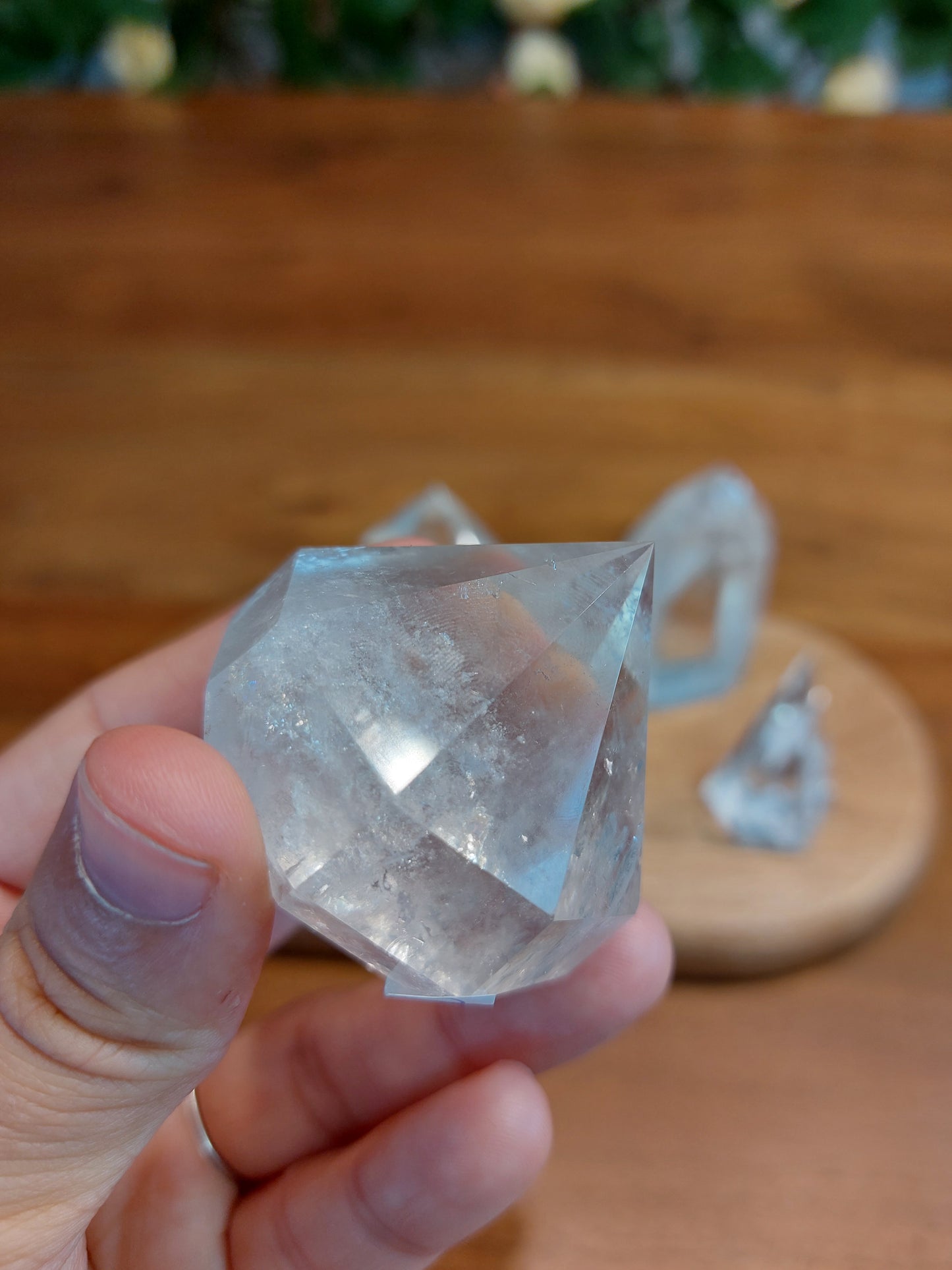 Bergkristall HQ Diamant Freiform Mond