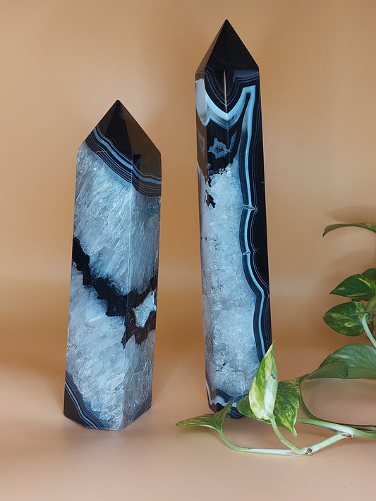 Sardonyx schwarz Türme XXL
