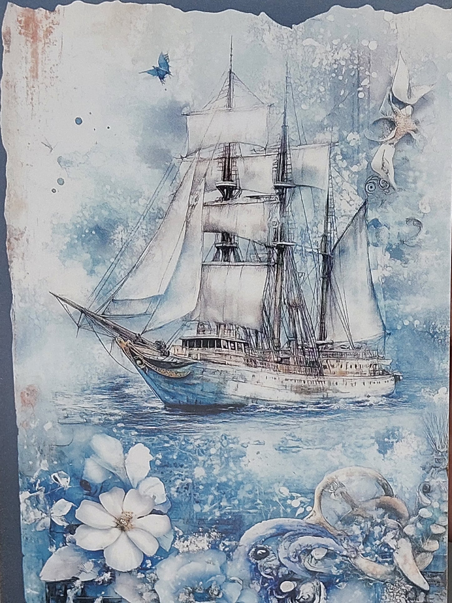 Vintage Ozean Postkarte