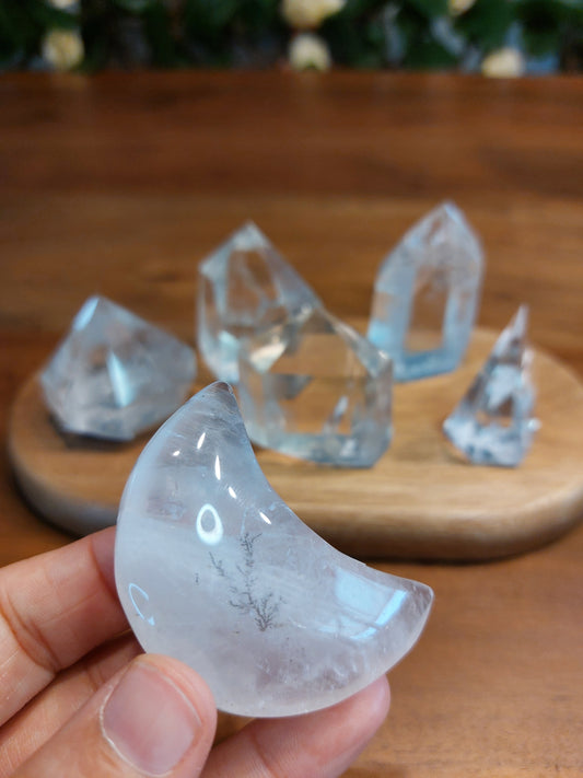 Bergkristall HQ Diamant Freiform Mond