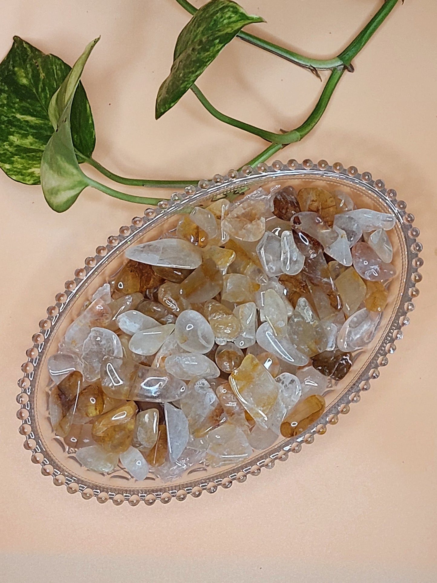 Feuerquarz, Golden Healer, Rosenquarz | Kristall Chips M
