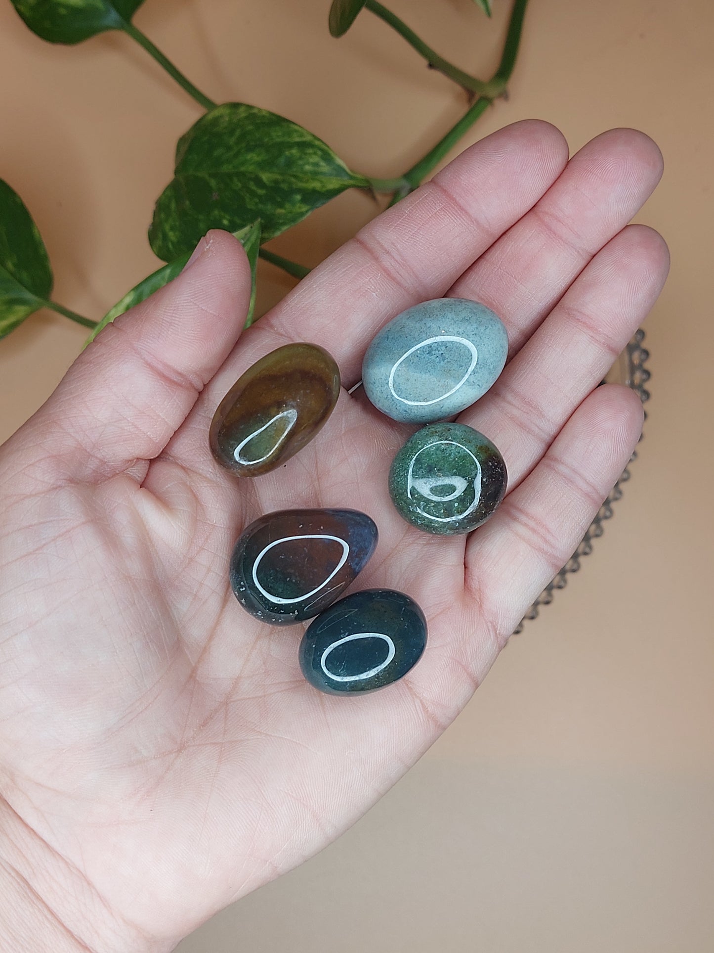 Aventurin, Amethyst, Quarz, Ozean Jaspis| Trommelstein